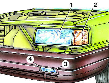 Освещение и световая сигнализация Audi 100