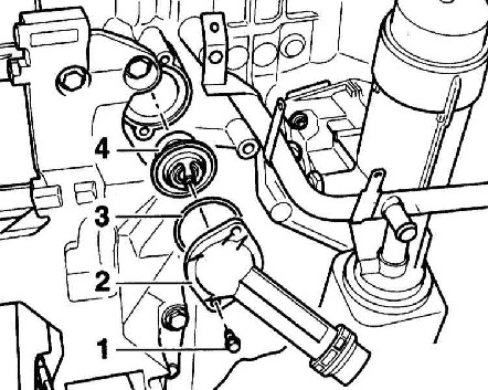 4.1.4 Снятие и установка термостата Audi A4