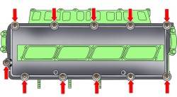 6.9 Снятие левой головки блока цилиндров Ауди A8