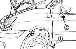 10.9.3 ������ � ��������� ��������� �������� ����� ������ Daewoo Matiz 1997+
