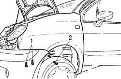10.9.3 ������ � ��������� ��������� �������� ����� ������ Daewoo Matiz 1997+