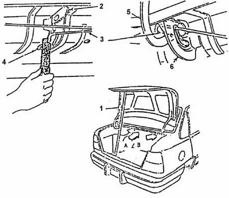 19.40.5 Торсионы крышки багажника Daewoo Nexia 1994+