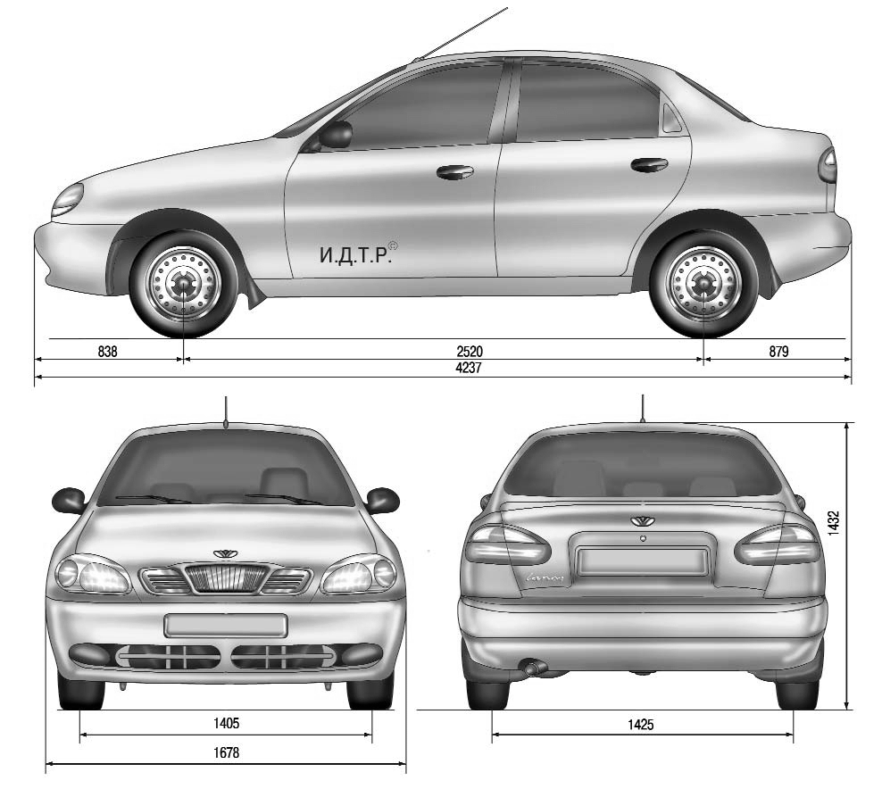1.1 Общие сведения об автомобиле Daewoo Lanos 1997+