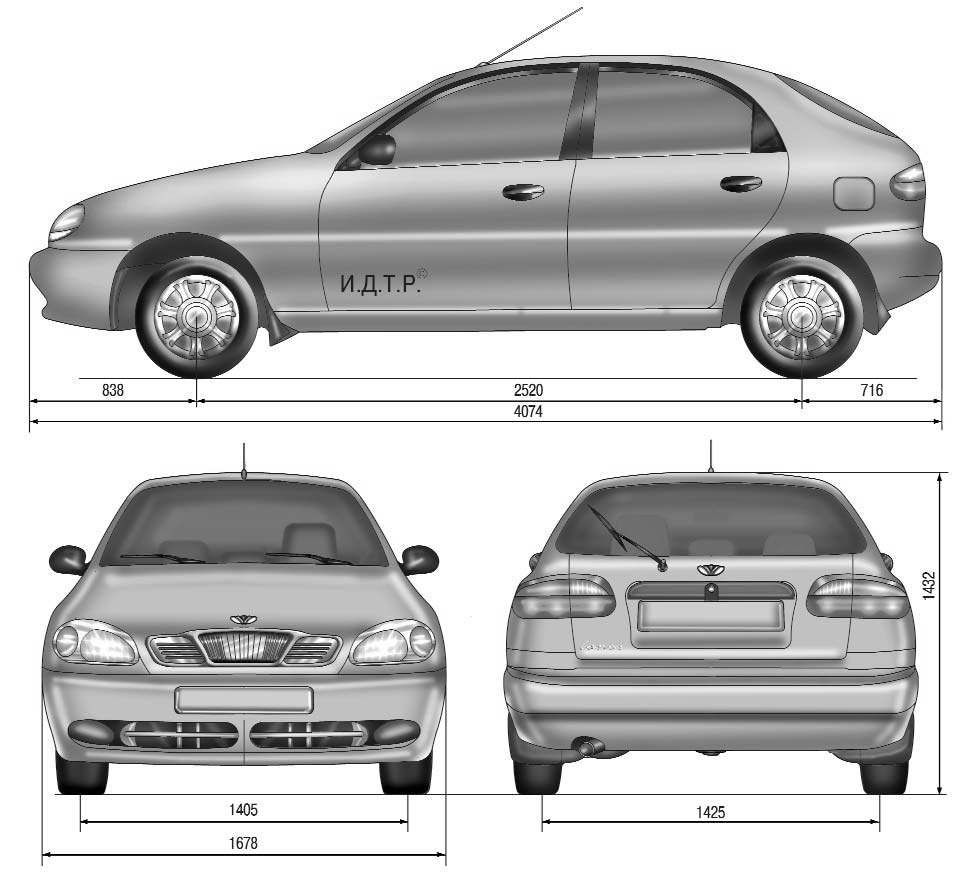 1.1 Общие сведения об автомобиле Daewoo Lanos 1997+