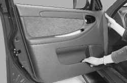 11.9.2 Снятие и установка обивки передней двери Daewoo Lanos 1997+