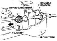 8.1.8 Снятие, проверка состояния и установка приводного троса блокировки переключений Инфинити QX4 1998-2004