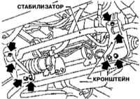 10.9 Снятие, проверка состояния и установка переднего стабилизатора поперечной устойчивости Инфинити QX4 1998-2004