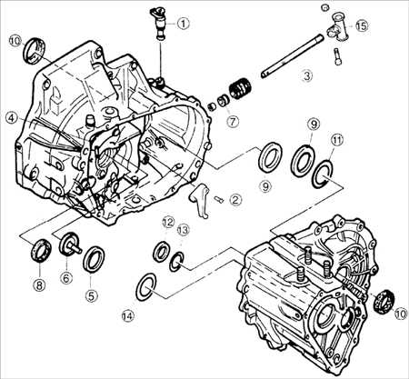 9.9 Картер сцепления и компоненты картера коробки передач BF DOHC Киа Сефия