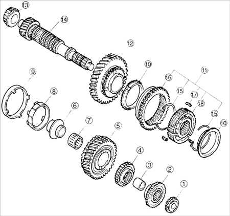 9.13 Вторичный вал коробки передач BF DOHC Киа Сефия