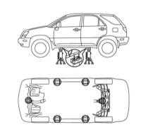 1.6 Поддомкрачивание/вывешивание и аварийная транспортировка автомобиля Лексус RX300
