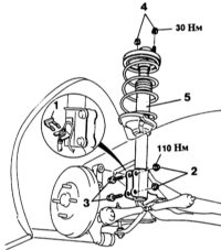 12.12 Снятие и установка задней амортизационной стойки Mazda 323