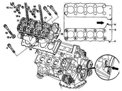 4.5.4 Снятие и установка головок блока цилиндров Mercedes-Benz W140