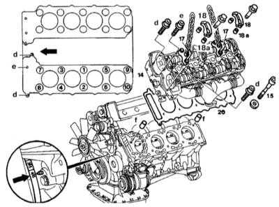 4.5.4 Снятие и установка головок блока цилиндров Mercedes-Benz W140