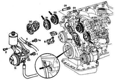 4.5.5 Снятие и установка крышек цепи привода ГРМ Mercedes-Benz W140
