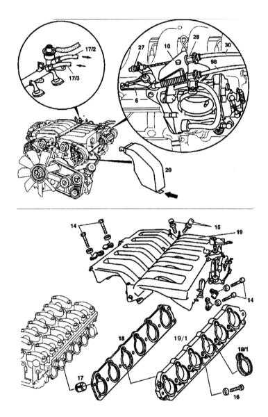 4.6.3 Снятие и установка впускного трубопровода Mercedes-Benz W140