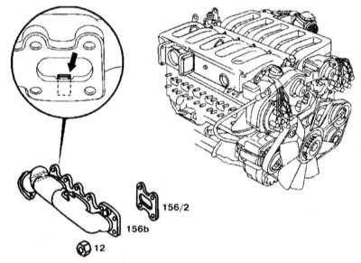 4.6.4 Снятие и установка выпускного коллектора Mercedes-Benz W140
