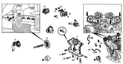 4.6.9 Снятие и установка крышки цепи привода ГРМ Mercedes-Benz W140