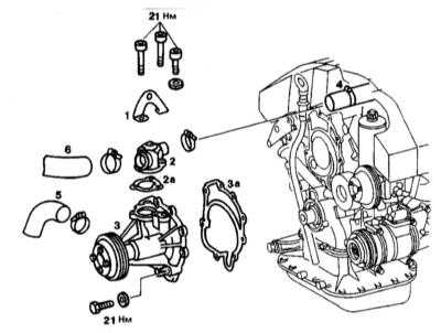 5.2.6 Снятие и установка водяного насоса Mercedes-Benz W140