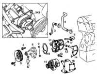 5.2.6 Снятие и установка водяного насоса Mercedes-Benz W140