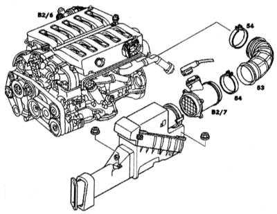 6.5.3 Измеритель воздушного потока - детали установки Mercedes-Benz W140