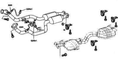 6.10.1 Система выпуска отработавших газов - общая информация Mercedes-Benz W140