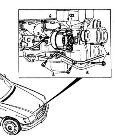 7.2.6 Детали установки генератора Mercedes-Benz W140