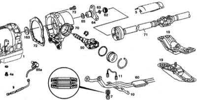 9.3.8 Снятие и установка задней крышки трансмиссии Mercedes-Benz W140