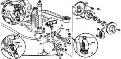 12.3.7 Снятие и установка сборки поворотного кулака Mercedes-Benz W140