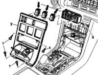 13.14 Выключатели центральной консоли - детали установки Mercedes-Benz W140