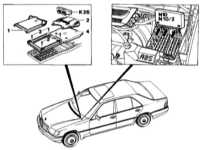 13.19 Комбинированное реле - детали установки Mercedes-Benz W140