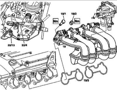 4.13 Снятие и установка впускного трубопровода Mercedes-Benz W163