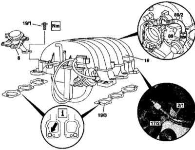 4.13 Снятие и установка впускного трубопровода Mercedes-Benz W163