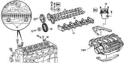 4.28 Снятие и установка головки(ок) цилиндров Mercedes-Benz W163