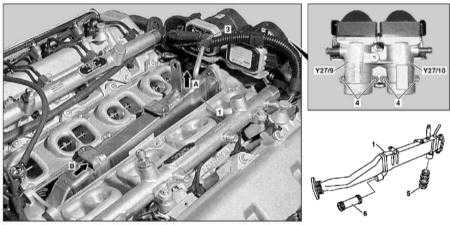 6.39 Снятие и установка охладителя EGR, - дизельные модели Mercedes-Benz W163