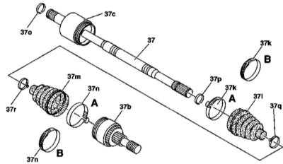 10.17 Замена пыльников шарнирных сборок приводных валов Mercedes-Benz W163