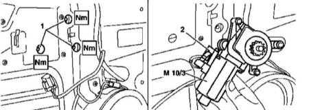 14.24 Снятие и установка электромоторов привода регуляторов дверных стеклоподъемников Mercedes-Benz W163