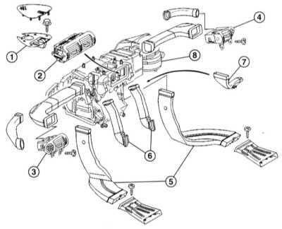 5.2.7 Снятие и установка вентиляционных дефлекторов Mercedes-Benz W203