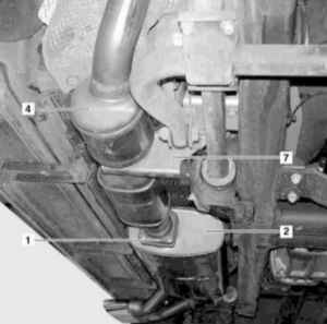 6.4.3 Снятие и установка системы выпуска отработавших газов Mercedes-Benz W463