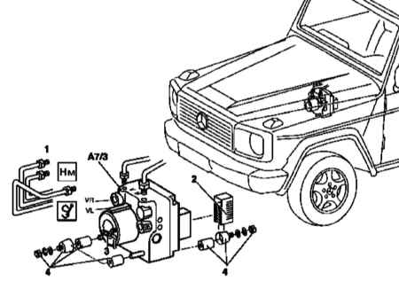 10.8 Гидромодулятор ABS/4-ETS Mercedes-Benz W463