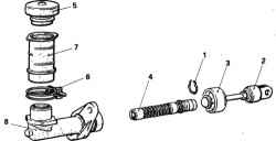 11.7 Главный цилиндр привода выключения сцепления - снятие, переборка и установка Митсубиси Кольт