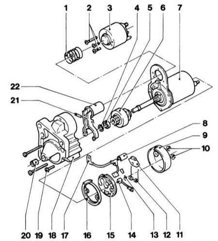 7.4.7 Снятие и установка стартера Opel Corsa