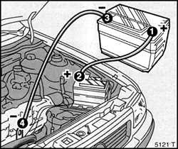 6.5 Подключение вспомогательного аккумулятора Opel Omega
