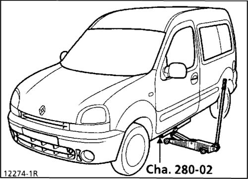 4. ПОДЪЕМ АВТОМОБИЛЯ Рено Кангу 1997-2007
