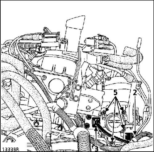 2. Блок дроссельной заслонки Рено Кангу 1997-2007