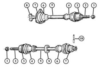 9.9 Проверка уплотнительных манжет приводных валов Renault 19