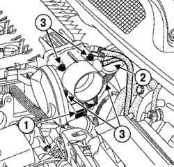 2.4.10 Снятие и установка блока дроссельной заслонки (двигатель K4М) Renault Megane 2