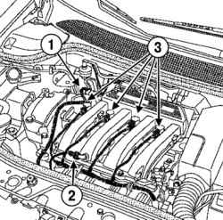 2.5.2 Снятие и установка впускного коллектора (двигатель K4J) Renault Megane 2