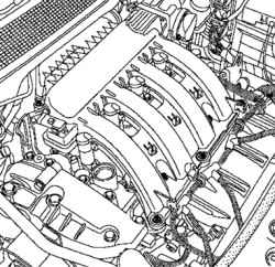 2.5.3 Снятие и установка впускного коллектора (двигатели K4М, F4R) Renault Megane 2