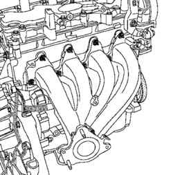 2.5.4 Снятие и установка выпускного коллектора (двигатели K4J, K4M) Renault Megane 2