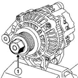 2.6.4 Снятие и установка шкива генератора (двигатели K4J, K4M) Renault Megane 2